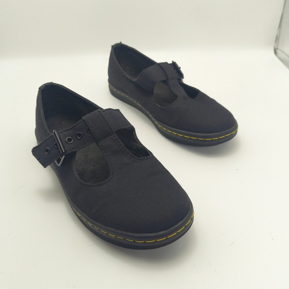 Dr Martens Woolwich Black Canvas Mary Jane T-Strap Shoes Womens 7 AW004 SK01R - Picture 16 of 16